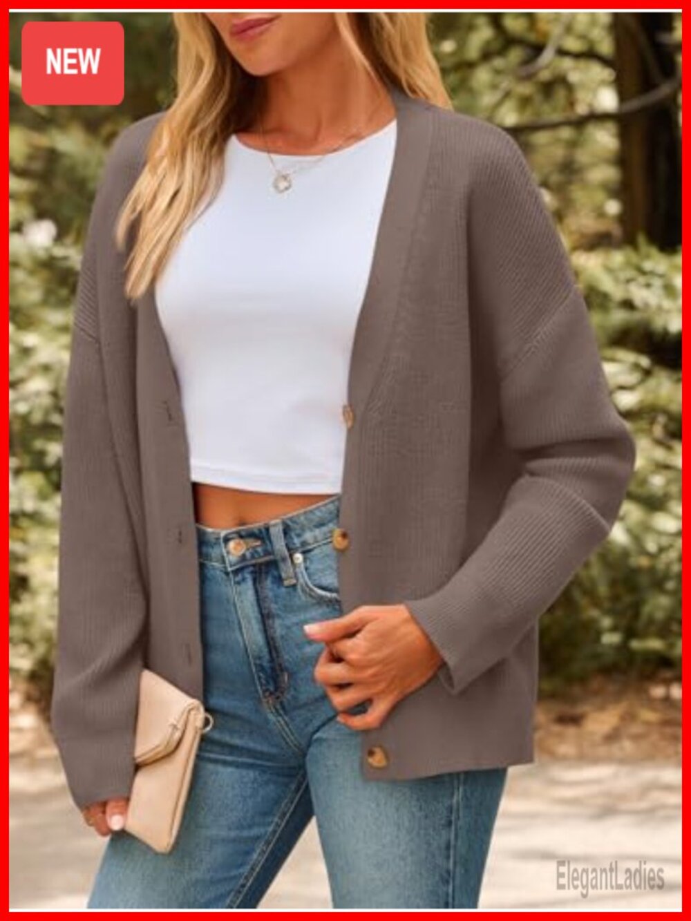 Oversized Button Down Cardigan Sweater Women Open Front Knit Lightweight